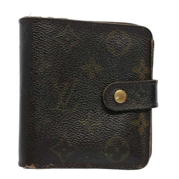 LOUIS VUITTON Monogram Compact Zip Wallet M61667 LV Auth 54068 - Picture 1 of 16